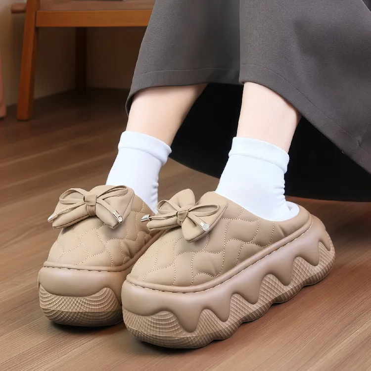 踩屎感棉拖鞋新款女士秋冬季居家室内家用地板防滑防水保暖棉鞋男