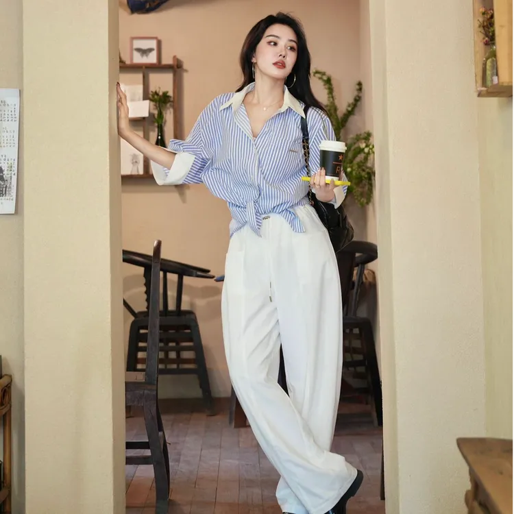 2025夏季新款时尚外穿衬衫气质显瘦洋气休闲百搭性感辣妹气质上衣