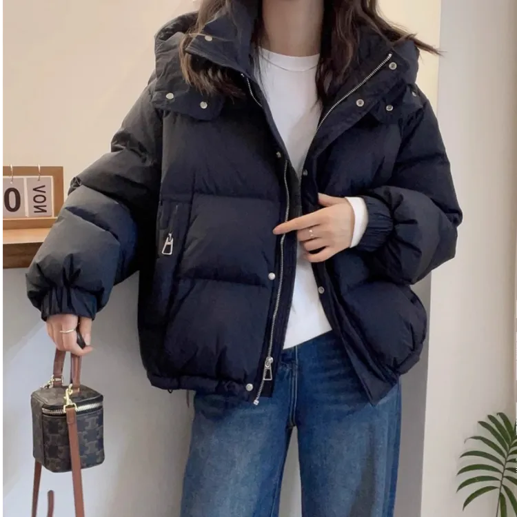 小个子短款棉服女时尚洋气2025冬季新款高级感加厚时尚冬连帽外套