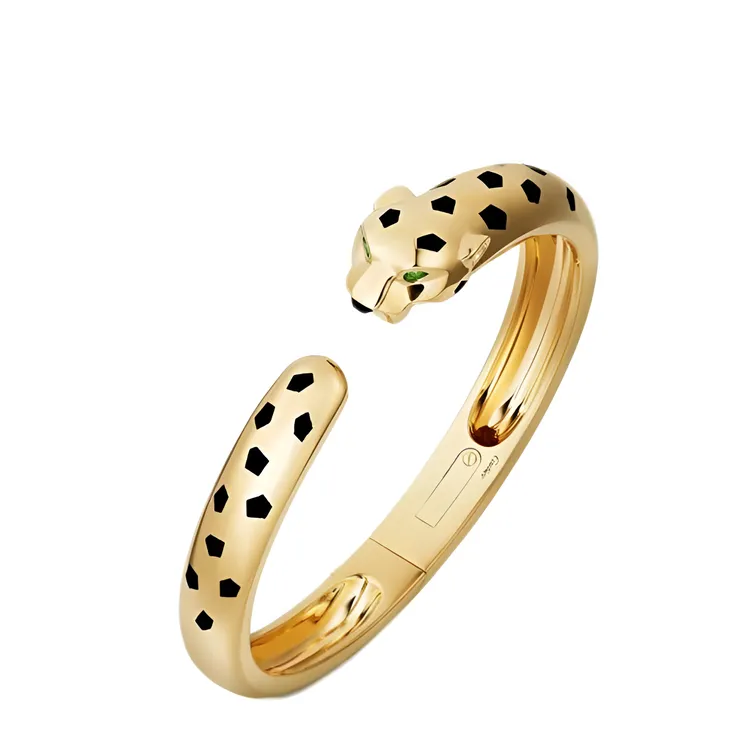 99新 Cartier/卡地亚 panthère de cartie 黑玛瑙宽版猎豹手镯