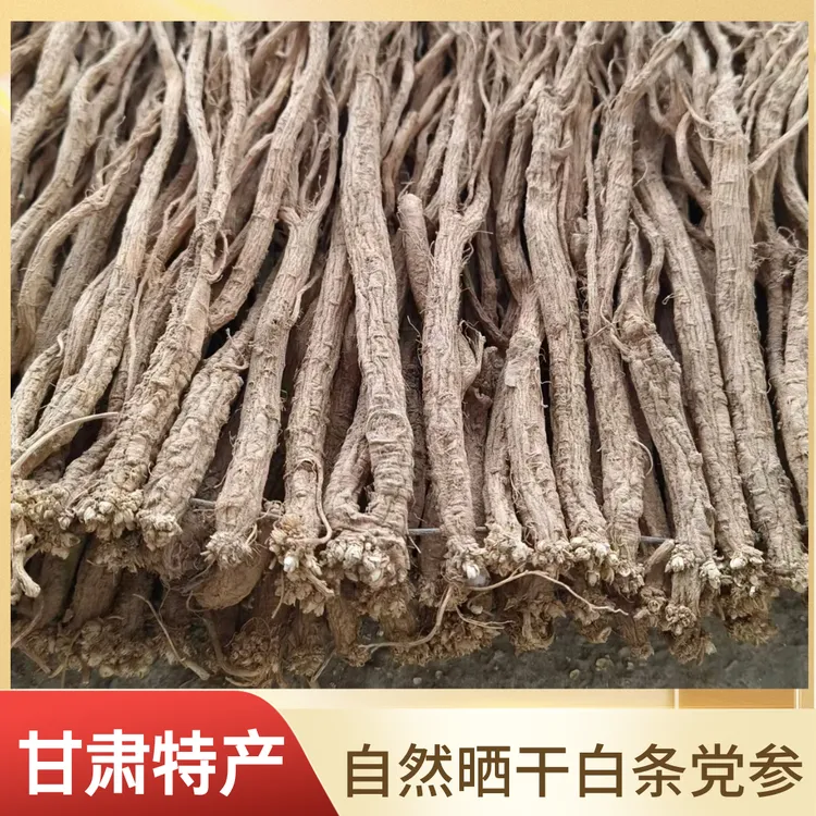 甘肃渭源优质白条党参干货煲汤泡水炖鸡食材自然晾晒
