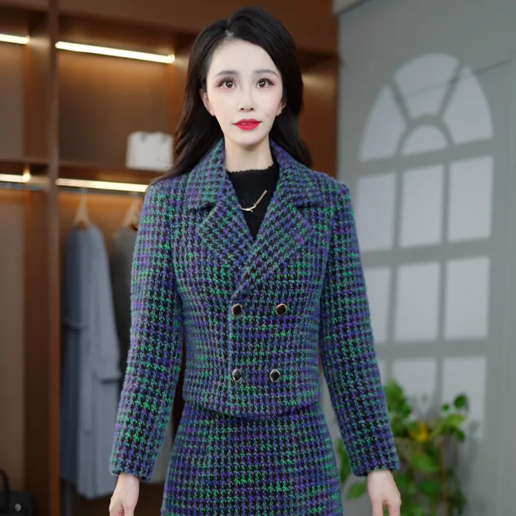 冬季新款时尚百搭洋气2024女装连衣裙两件套套装M-4XL