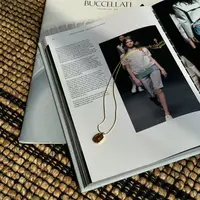 月球来信321金山红糖中古风和田玉镶嵌套链项链