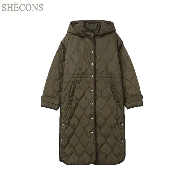 【绗绣大气棉衣】中保暖棉服长款冬季休闲风宽松韩版