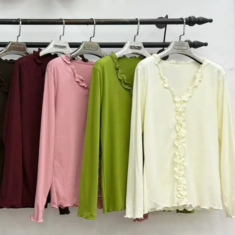 7173洋气木耳花边百搭保暖衫