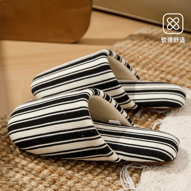 静音软底家居防滑地板鞋情侣秋冬布拖鞋男女2025新款爆款棉拖亚麻