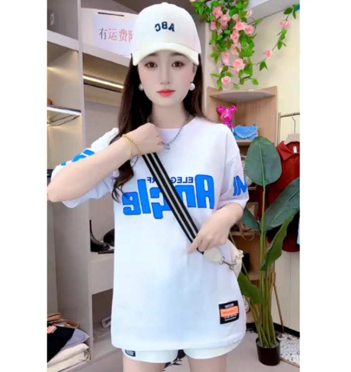 新款女士小熊短袖t恤2025夏季中长款设计感女装显瘦宽松洋气上衣