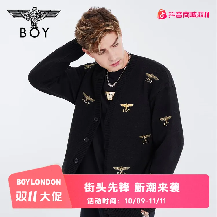 【贵公子】BOYLONDON流光风情侣满印休闲针织开衫双11好物N64903