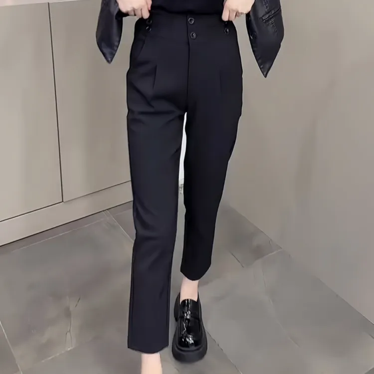 初秋韩版西装裤小脚休闲裤显瘦显高修身弹力高腰新款哈伦裤百搭女