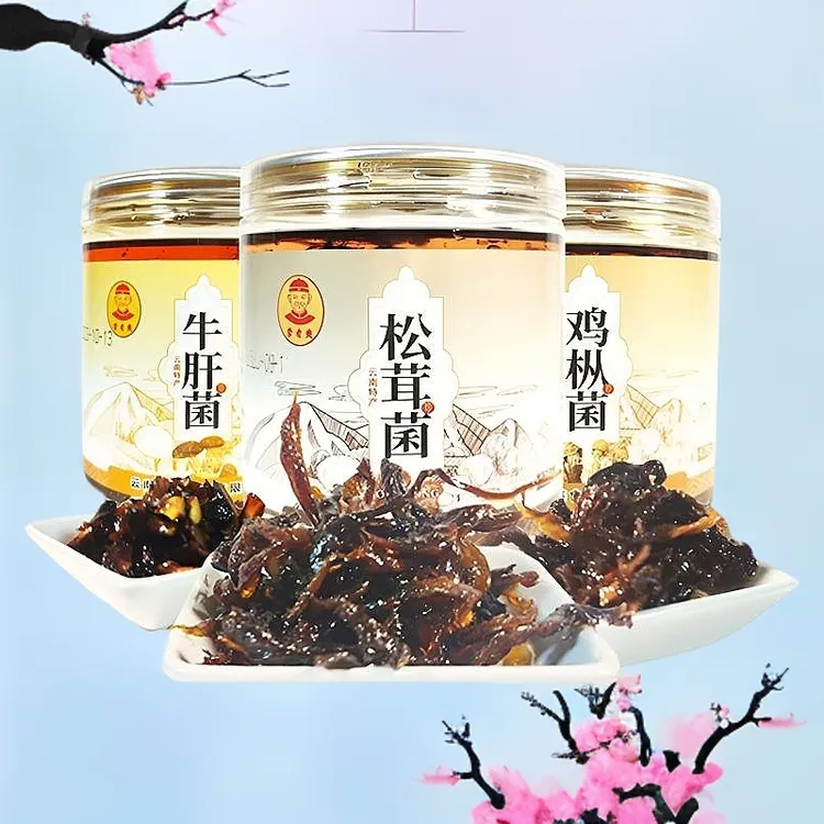 云南德宏特产傣族下饭菜鸡枞菌香菇牛肝菌油松茸牛肉酱美食