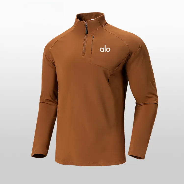 【品牌撤柜】运动卫衣男长袖薄绒半拉链立领户外健身跑步休闲打底衫