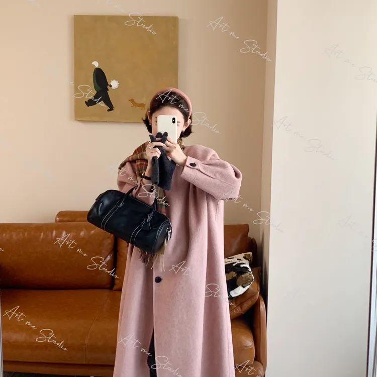 【ART ME】100绵羊毛柔光渐变松弛感慵懒两色大衣w24651