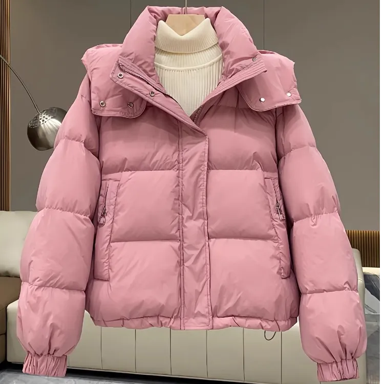 短款常规厚款棉服棉衣潮流百搭休闲秋冬加厚立领连帽小个子女外套