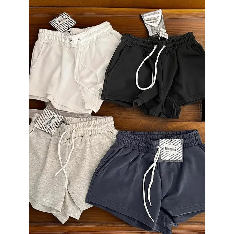 美式4色基础款宽松休闲运动短裤辣妹热裤卫裤松紧腰女夏季跑步