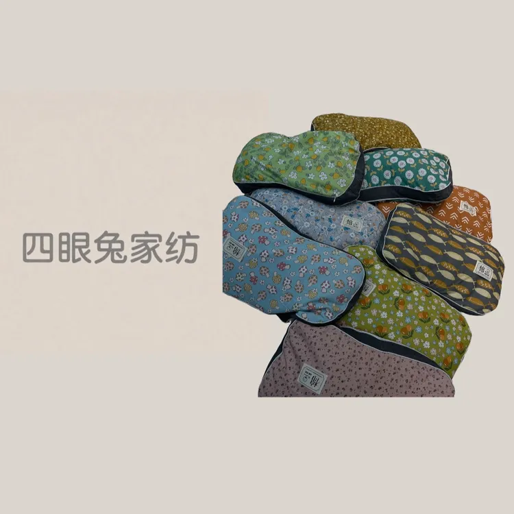 【房租到期特价清】韩式全棉柔全荞麦壳填充蝶形枕成人可拆卸
