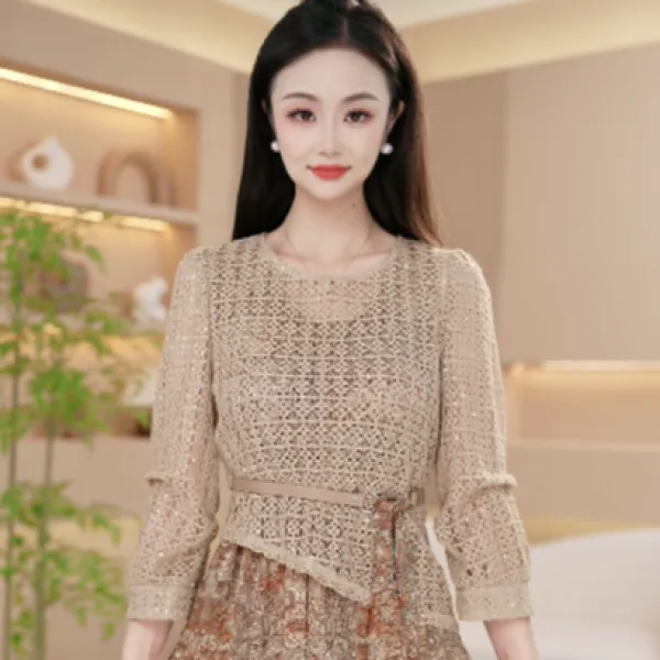 2025秋季精致洋气新款气质修身显瘦遮肉高级感套装两件套M-4XL