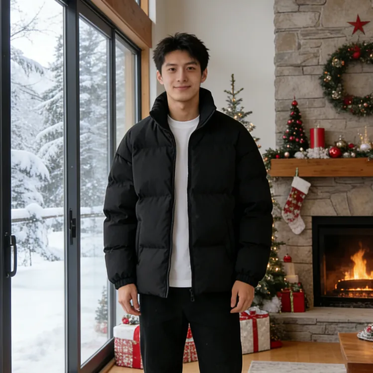 2026冬季加厚棉衣男保暖防水立领大码男装宽松纯色棉袄棉服短款