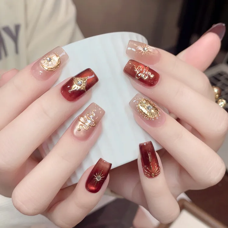 【菊籽老师推荐】烫金立体星月美甲贴纸精致高级复古风背胶装饰贴纸