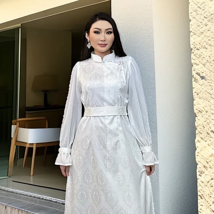 Adiyabrand元素连衣裙子时尚现代纱袖民族风春夏出游服装女