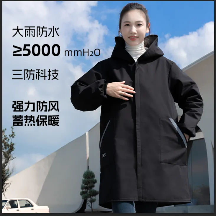 秋冬保暖长袖围裙可外穿的工作服罩衣上班成人家用厨房定制印logo