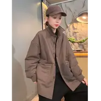  2025冬季新款琥珀系穿搭痞帅炸街风女装衬衫棉服93512