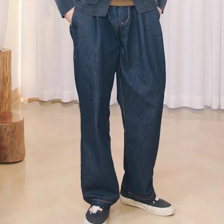 北纬三十度男士秋冬阔感裤痞帅复古宽松休闲裤百搭高腰阔腿裤裤子