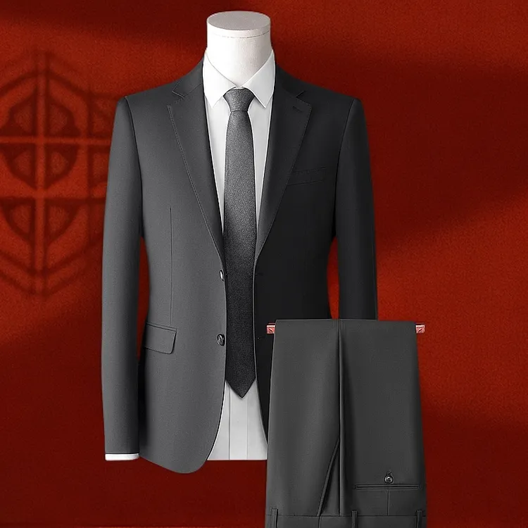汤米羊毛西服套装男士商务西装伴郎新郎结婚礼服修身面试职业正装