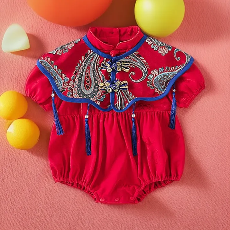 夏季无袖套头婴儿连体衣宝宝薄款