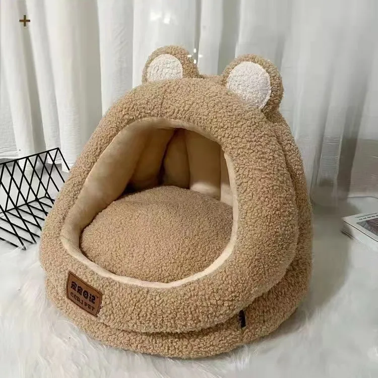 透气狗窝柔软垫子半封闭宠物猫咪四季通用保暖舒适可拆洗加厚可爱