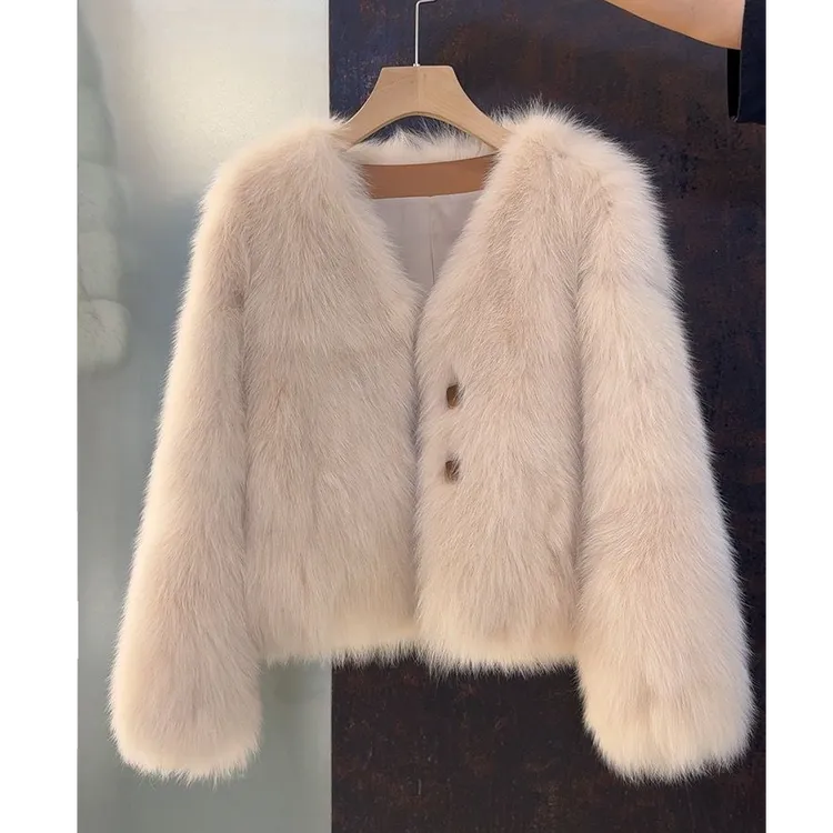 秋冬厚外套女轻奢毛毛大衣短款轻奢毛毛上衣加厚保暖气质