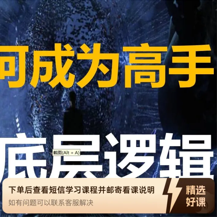 成为高手的底层逻辑（留意短信解锁课程）