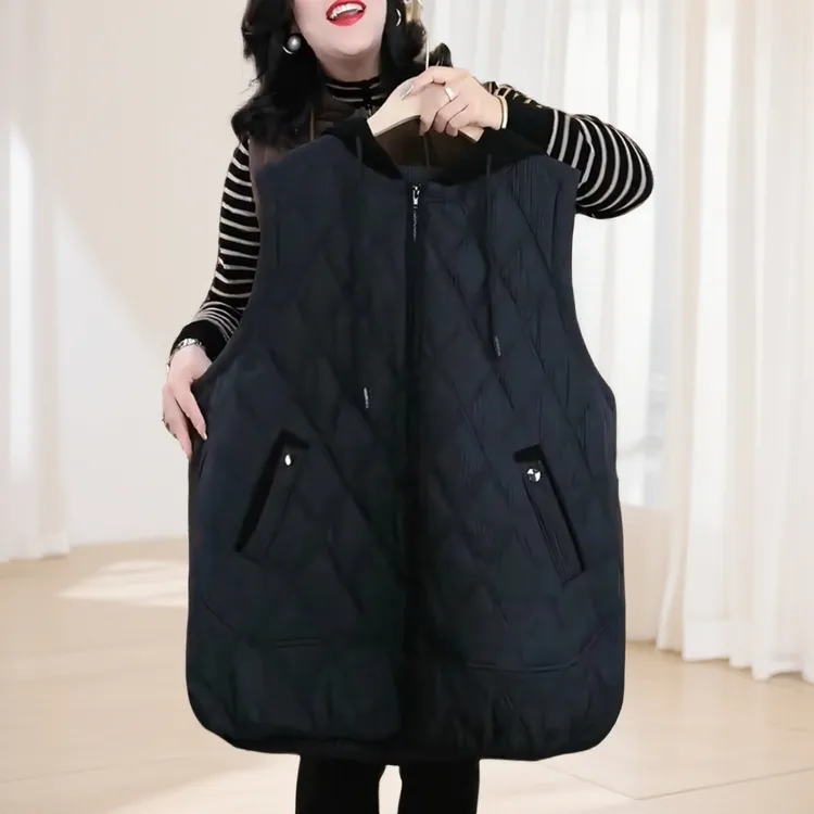 【直播爆款】240斤胖妈妈大码女装百搭遮肚显瘦保暖马甲加大码外套