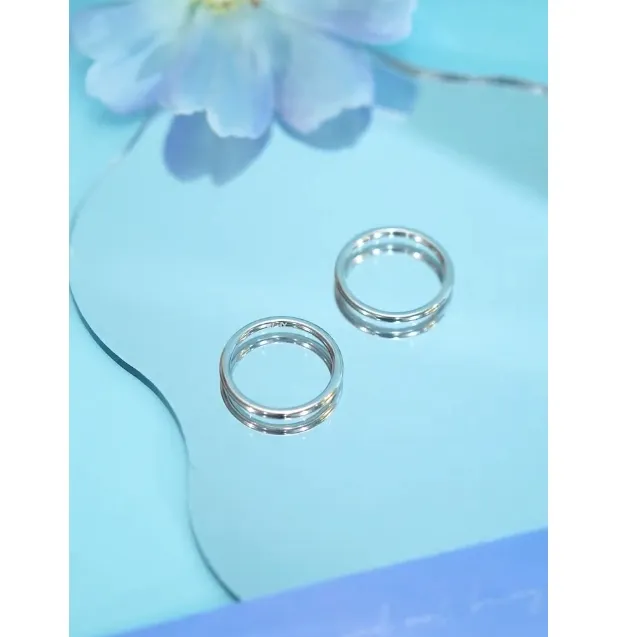 XUPING/旭平首饰 合金戒指  夏上新简约素圈情侣戒指百搭学生送礼