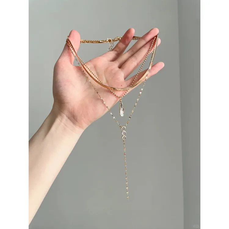 合金项链 Vintage | Bohemian water drop snake bone 叠戴项链