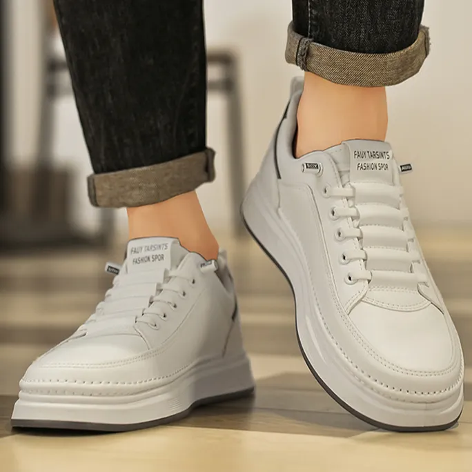 轻奢男鞋新款板鞋男软底男士休闲皮鞋一脚蹬牛皮休闲鞋防滑男鞋 