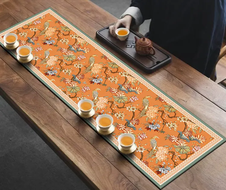 复古新中式桌旗吸水茶席垫茶台垫硅藻泥桌面垫