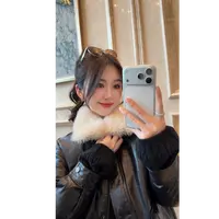 syna希娜 95白鹅绒拼接羊绒翻领羊皮外套-皮领可拆卸