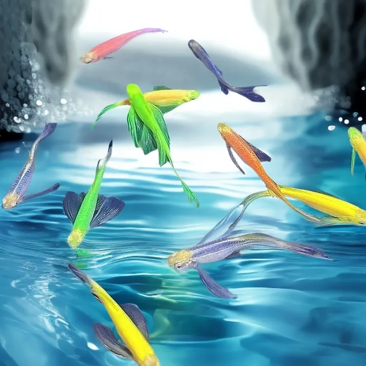 【渔场发货】高端混色碟翼蝶翼长尾斑马鱼观赏鱼热带鱼