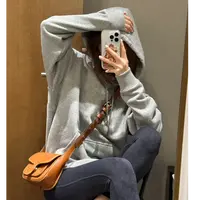 宝丫轻奢  情侣款男女时髦休闲宽松刺绣连帽卫衣K3692