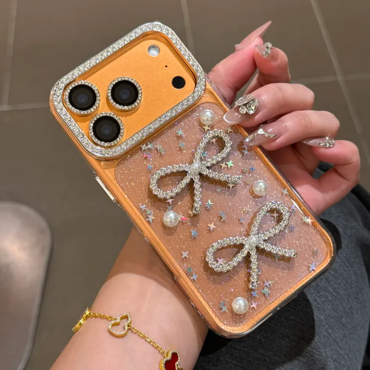小众闪钻蝴蝶结带手链适用苹果17promax手机壳iPhone17pro女16pro