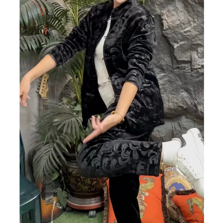 XG220 248男士新款百搭外套长裤唐装套装