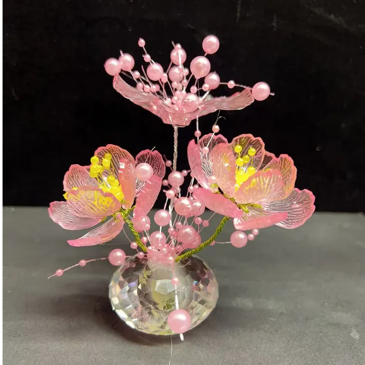 芍药水晶车摆   手工DIY材料包