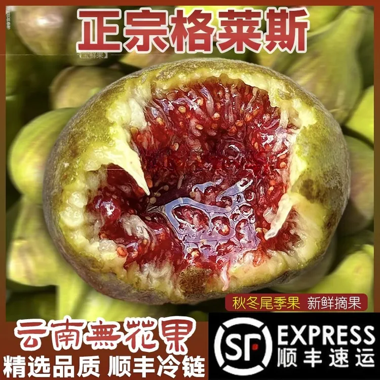 顺丰发货云南格莱斯大巴梦幻双拼树上熟红皮青皮无花果软糯香甜