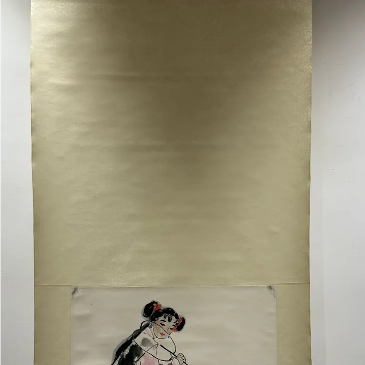 单应桂3平尺卷轴精品国画人物笔墨通透构图经典国画作品