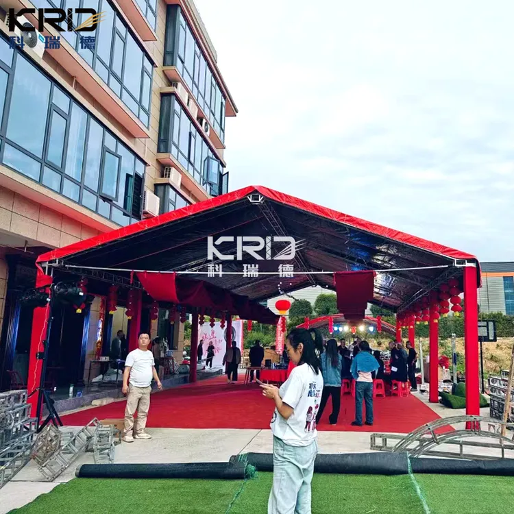 200方管小桁架农村婚庆小棚房跨度6-8米 背景广告桁架两用