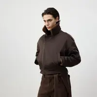 Set for life 25FW尼龙立领斜拉毛里风衣Boomber