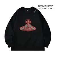 【现货-重工】潮牌贴布绣华棉400克圆领卫衣男女秋冬季同款-Q128