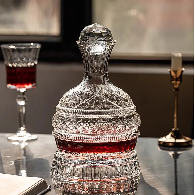 醒酒器家用高级感大容量红酒分酒壶水晶玻璃360°旋转快速醒酒酒具