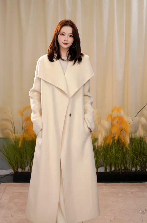 女士 MAI经典长款气质修身显瘦羊毛毛呢大衣外套