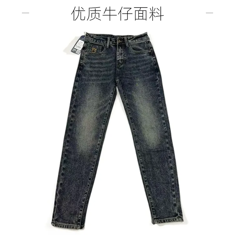 秋冬立体剪裁小脚裤休闲风牛仔裤优质高腰水洗休闲